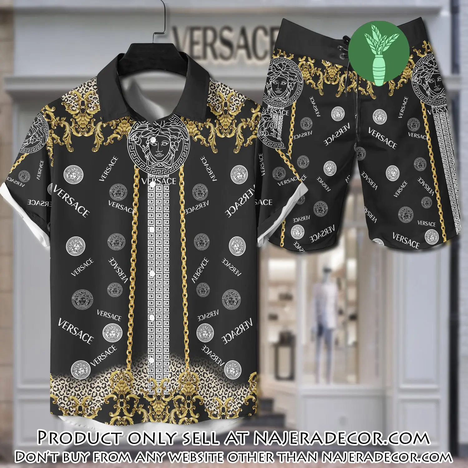 Versace luxury hawaiian shirt & short set lhs1207 njr2206977